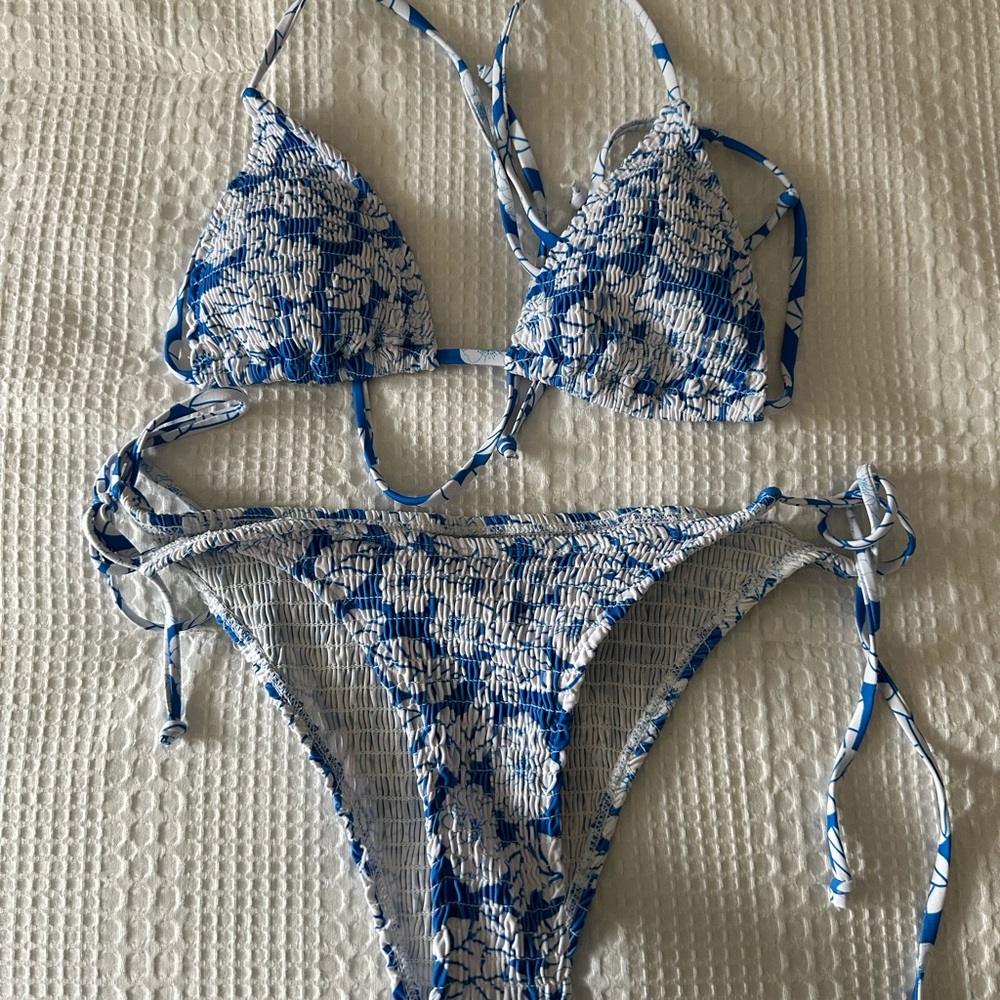 Shein Blue Floral Bikini
